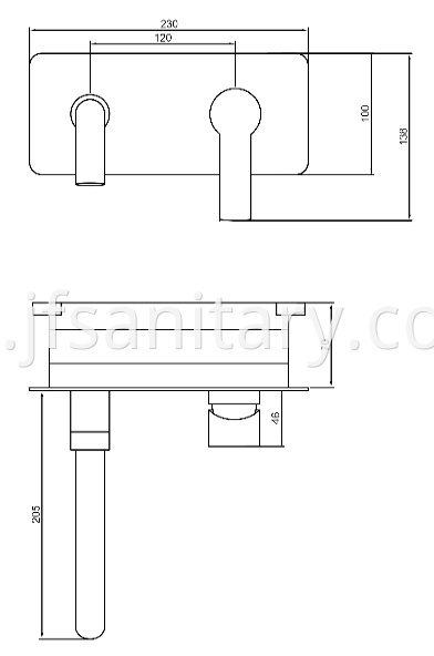 Size Of Single Handle Concealed Washbasin Mixer